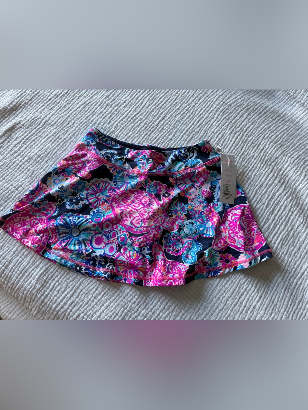 NWT Lilly Pulitzer Luxletic Aila Skort tennis skirt high tide navy in turtle